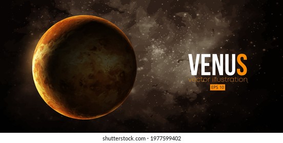 Realistic Venus planet from space. Vector illustration