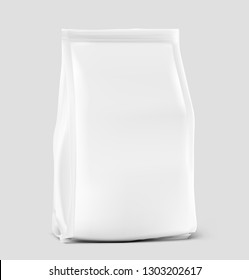 Realistic vertical bag mockup. Perspective view. Vector illustration. Easy to use for presentation your product, idea, design. Taking your 2D designs into 3D. EPS10.	