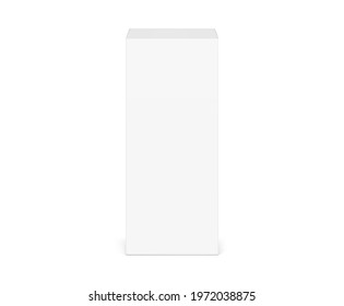 Realistic vertical cardboard packaging box mockup. Vector illustration isolated on white background. Can be use for medicine, food, cosmetic and other. Ready for your design. EPS10.