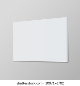 Realistic vertical frame for paintings or photographs hanging on the wall. MockUp Template For Your Design. Vector illustration.