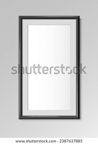 Realistic vertical frames Black color. For an image with an aspect ratio of 2 to 1 Posters on wall Mock-up. Frames Design Template for Mockup. Vector illustration