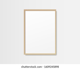 Realistic vertical picture frame. Blank picture frame mockup template. Mockup isolated. Template design. Realistic vector illustration.