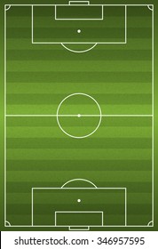 A realistic vertically oriented textured grass football - soccer field. Vector EPS 10. File contains transparencies.