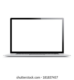 Realistic and very detailed vector laptop isolated on white