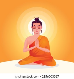 Realistic Vesak Concept Meditating Buddha Stock Vector (Royalty Free ...