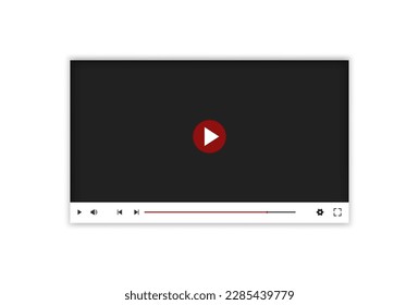Plantilla de diseño realista de reproductor de vídeo. Reproductor de vídeo para web, computadora o aplicación móvil. Ilustración del vector