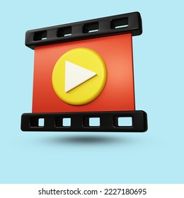 realistic video player symbol icon 3d render design