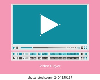 Realistic Video Player Vector Design templet