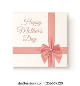 Realistic, vintage gift icon isolated on white background. Greeting card for Mothers Day. Vector illustration