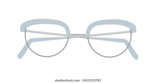 Realistic Vintage Style Light Weight Half Frame Glasses Vector Illustration.