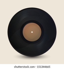 Realistic vintage vinyl record design