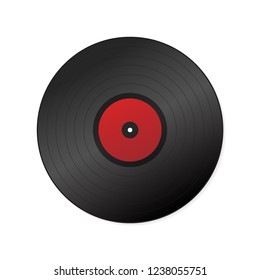 Realistic Vinyl Record with Cover Mockup. Disco party. Retro design. Vector stock illustration.