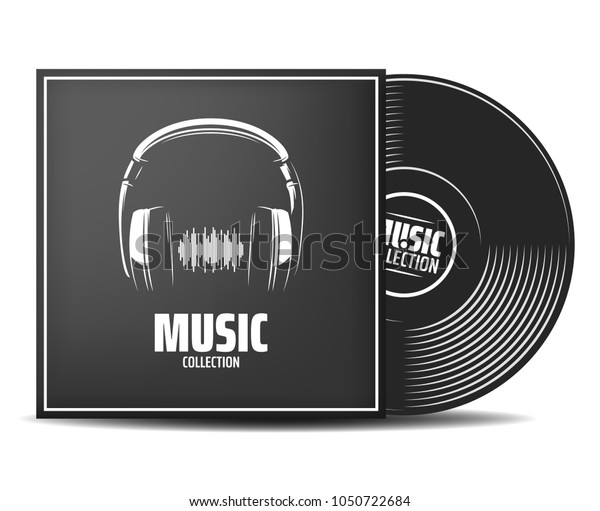 Realistic Vinyl Record Cover Mockup Typography Stock Vector (Royalty