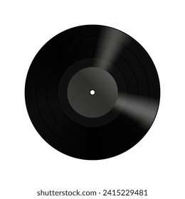 Realistic vinyl record with front view cover mockup.