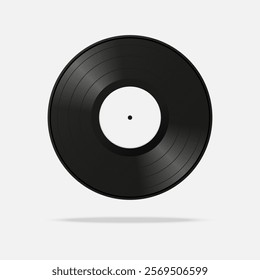 Realistic vinyl record isolated on white background. Vector illustration