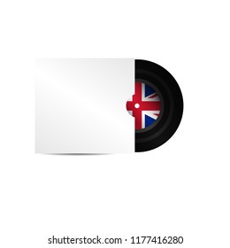Realistic Vinyl Record with United Kingdom 