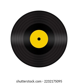 Realistische Schallplatte. Vektorgrafik, Aufnahme für Grammophon. Klassische Schallplatte für Musik. Bearbeitbares Einzelobjekt.