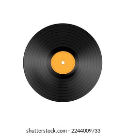 Realistic vinyl record. Vector, record for gramophone. Classic vinyl record for music. Editable isolated object.