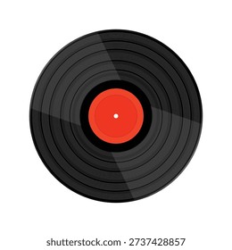 Realistic Vinyl Record Vector Illustration Isolated on White Background