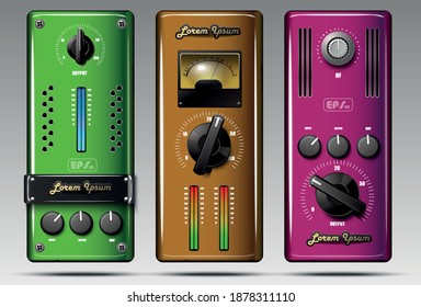 Realistic virtual equalizers and compressors. Vector.