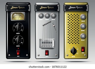 Realistic virtual equalizers and compressors. Vector.