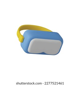 Realistic virtual reality glasses gadget 3D style, vector illustration isolated on white background. VR visual modern technologies, gamer equipment, design element