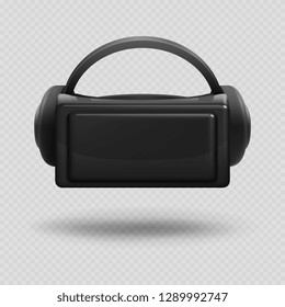 Realistic virtual reality helmet and glasses isolated on transparent background