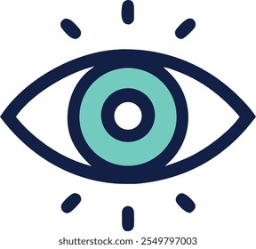 Realistic Visible Eye Symbol, Modern Vector Illustration of Eye, Eye Visibility Icon Design, Transparent Background, Minimalist Eye Icon, High-Quality Vector Art.