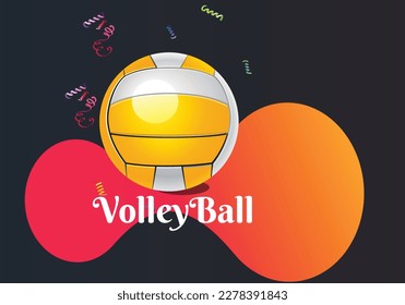 realistic Volleyball tournament posters, flyer with volleyball ball and background - template vector design. Volleyball sport championship cup.Vector summer camp volleyball game,competition, poster.
