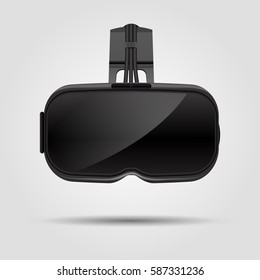 Realistic VR virtual reality glasses isolated on white background. VR gaming headset illustration for apps, ads and websites. Vector illustration