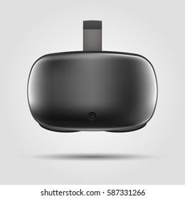Realistic VR virtual reality glasses isolated on white background. VR gaming headset illustration for apps, ads and websites. Vector illustration