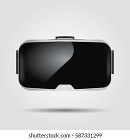 Realistic VR virtual reality glasses isolated on white background. VR gaming headset illustration for apps, ads and websites. Vector illustration