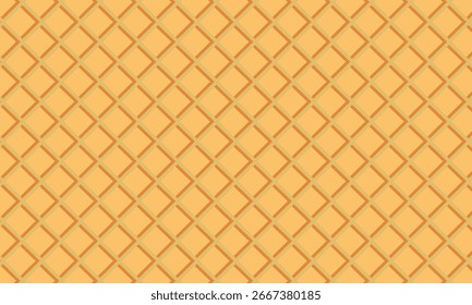 Realistic waffle seamless pattern. Wafer texture vector seamless pattern print background. Repeating texture. Vector illustration.