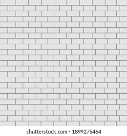 Realistic wall background, new white brickwork - Vector illustration