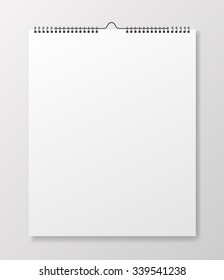 Realistic wall calendar template, vector