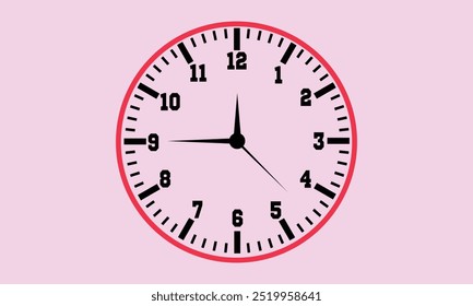 Realistic wall clock on white background. Vector