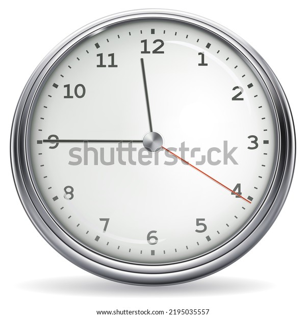 Realistic Wall Clock Vector Illustration Stock Vector Royalty Free Shutterstock