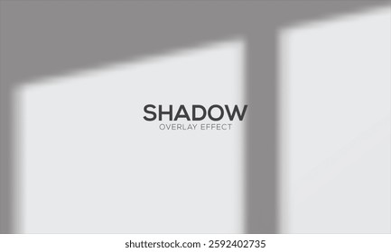 Realistic wall with gobo shadow. Window frame and blinds shadows cast on white studio background, lightning effect overlay vector set, shadow overlay effect and natural lightning, natural lighting 