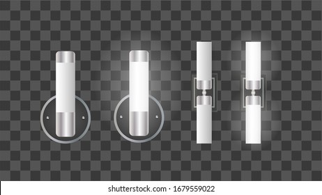 Realistic wall vector lamp. Light fixture. Element for the design of houses, apartments and rooms.