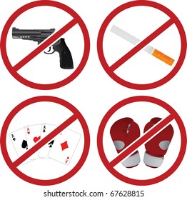 realistic warning signs. vector illustration