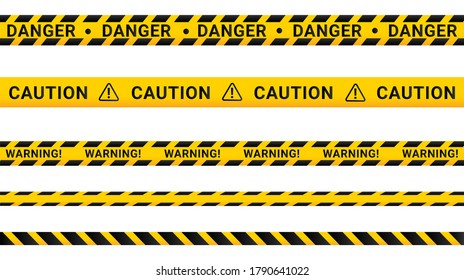 Realistic Warning tape isolated on white background. Element graphic flat design. Concept danger zone for humans. Vector illustration.