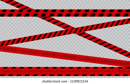 Realistic warning tapes.Caution lines isolated. Danger signs. Vector