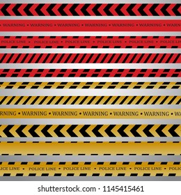 Realistic warning tapes.Caution lines isolated. Danger signs. Vector
