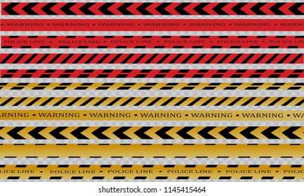 Realistic warning tapes.Caution lines isolated. Danger signs. Vector