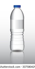 realistic water bottle with ground reflect vector illustrations