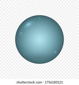 Realistic water bubble isolated on transparent background