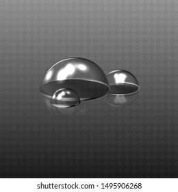 Realistic water bubble on transparent background. Vector