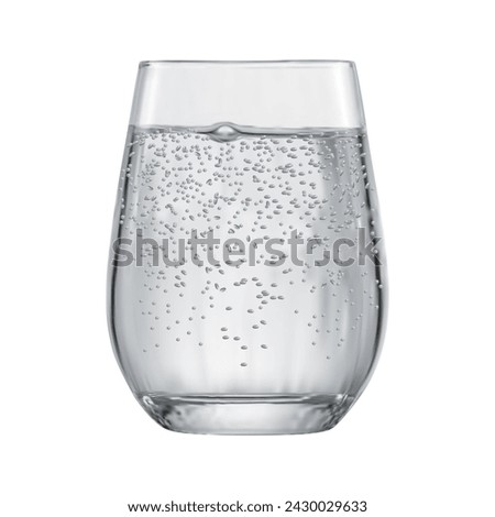 Realistic water cup. 3d water cup