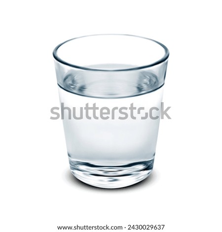 Realistic water cup. 3d water cup