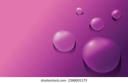 Realistic water drop background in purple color